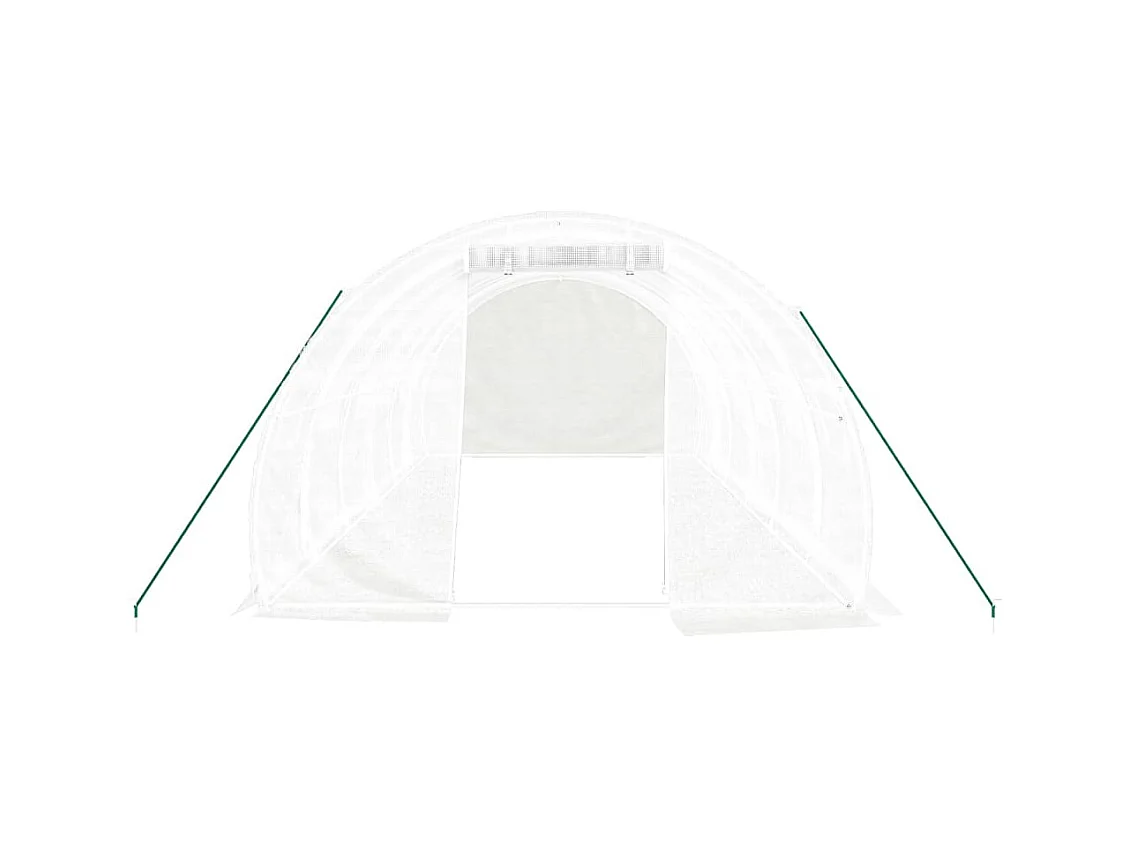 Serra tenda riparo piante fiori ortaggi con struttura in acciaio 18 m² 6 x 3 x 2 m bianca 02_0044553