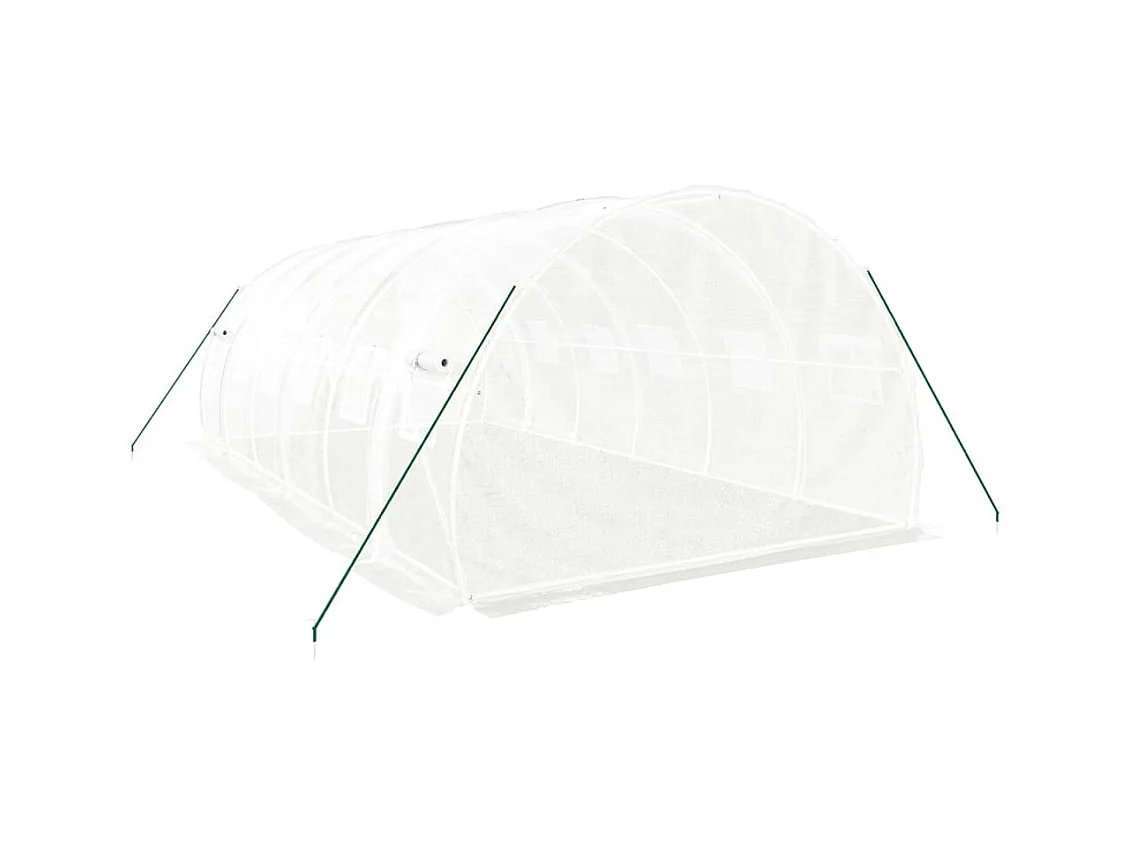 Serra tenda riparo piante fiori ortaggi con struttura in acciaio 18 m² 6 x 3 x 2 m bianca 02_0044553