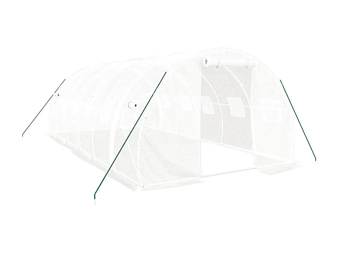 Tenda de estufa abrigo para plantas flores vegetais com estrutura de aço 18 m² 6 x 3 x 2 m branco 02_0044553