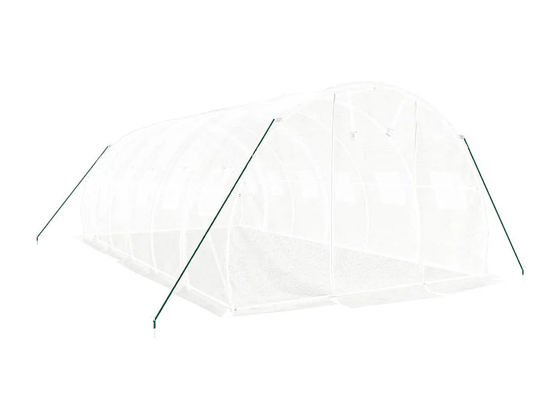 Tenda de estufa abrigo para plantas flores vegetais com estrutura de aço 18 m² 6 x 3 x 2 m branco 02_0044553