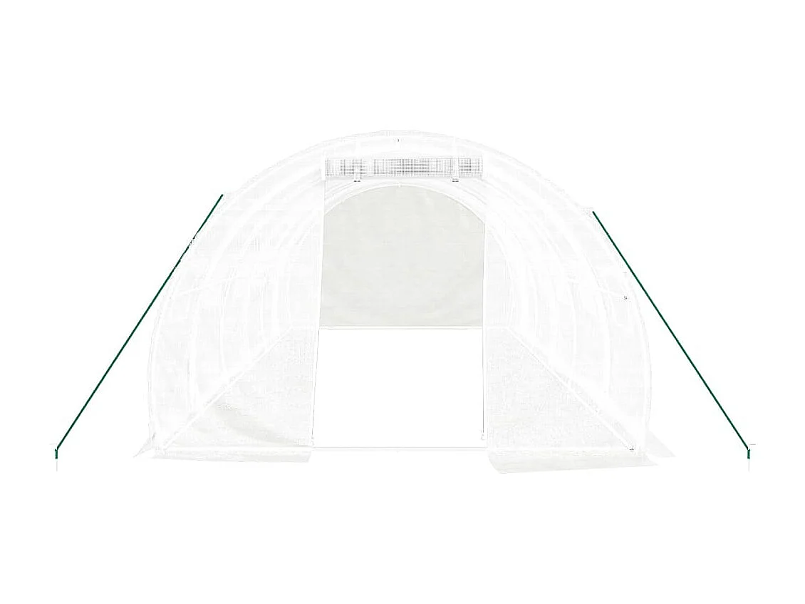 Tenda de estufa abrigo para plantas flores vegetais com estrutura de aço 18 m² 6 x 3 x 2 m branco 02_0044553