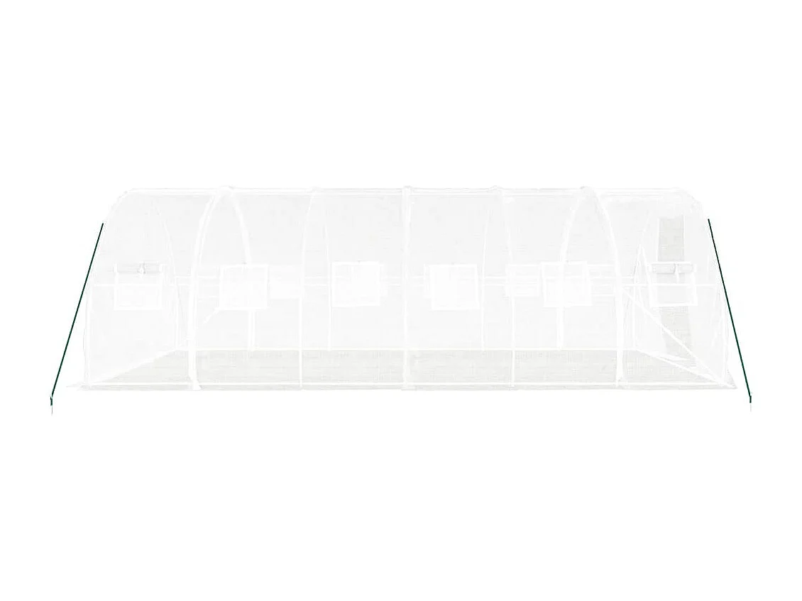 Tenda de estufa abrigo para plantas flores vegetais com estrutura de aço 18 m² 6 x 3 x 2 m branco 02_0044553