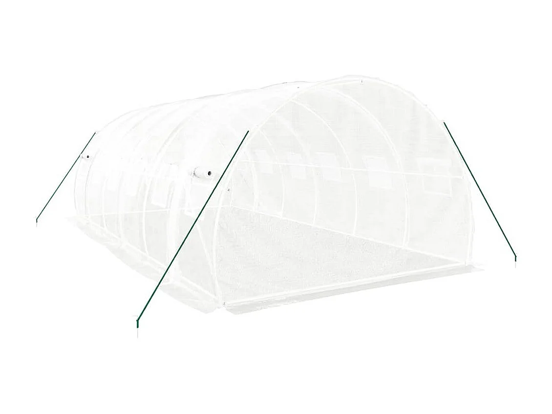 Tenda de estufa abrigo para plantas flores vegetais com estrutura de aço 18 m² 6 x 3 x 2 m branco 02_0044553