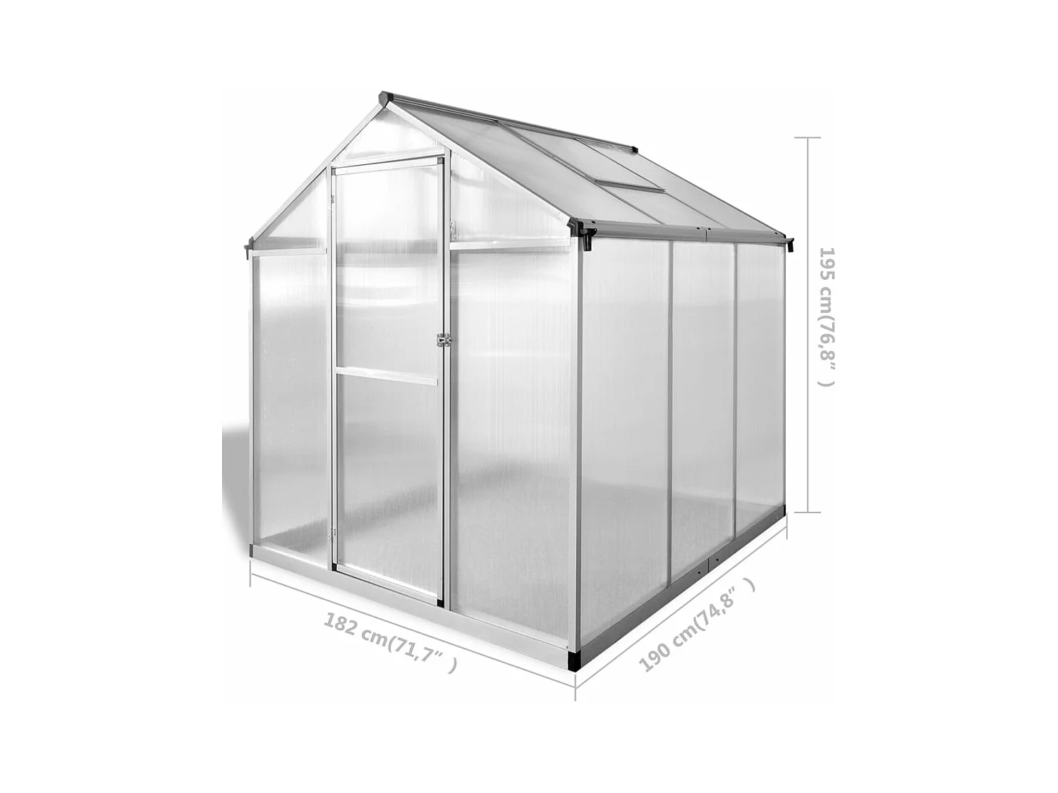 Serra tenda riparo piante fiori ortaggi alluminio rinforzato 346 m² Trasparente 02_0044480