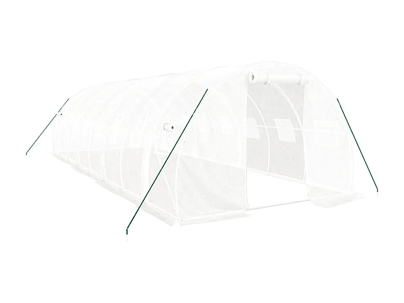 Serra tenda riparo piante fiori ortaggi con struttura in acciaio 24 m² 8 x 3 x 2 m bianco 02_0044565
