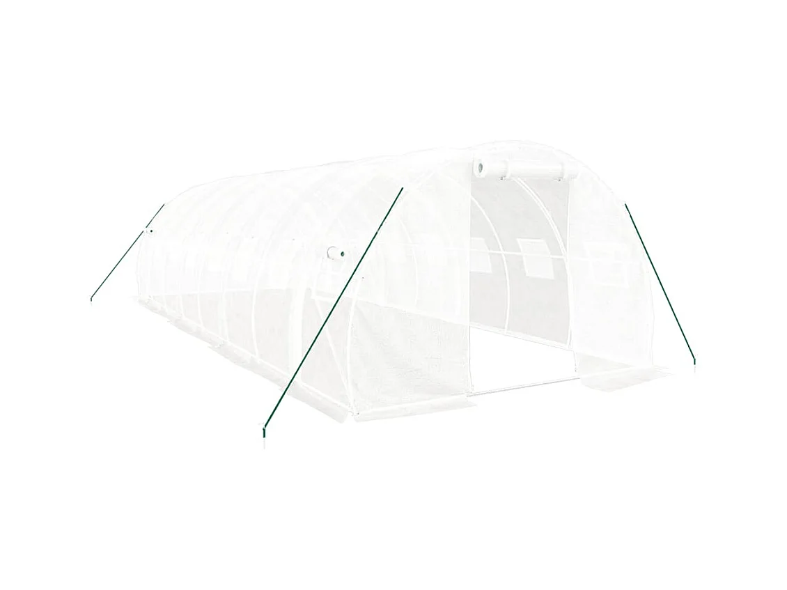Serra tenda riparo piante fiori ortaggi con struttura in acciaio 24 m² 8 x 3 x 2 m bianco 02_0044565