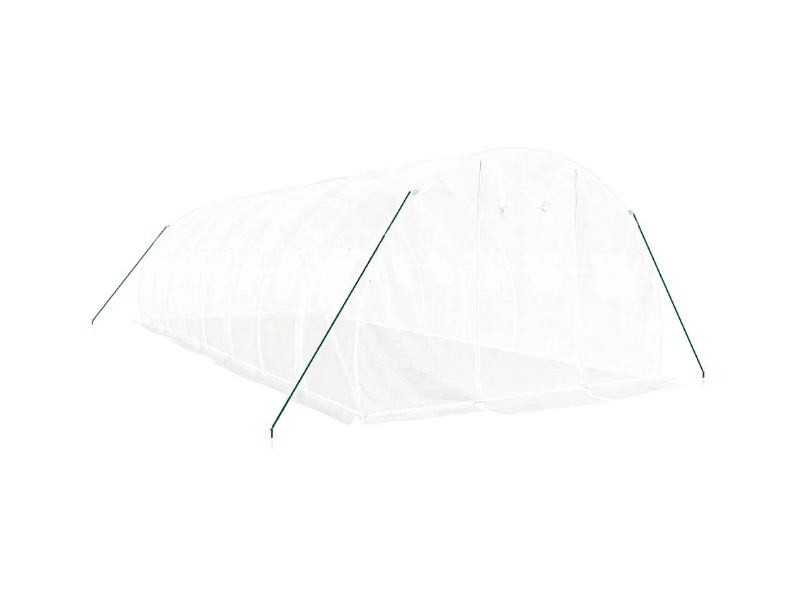 Serra tenda riparo piante fiori ortaggi con struttura in acciaio 24 m² 8 x 3 x 2 m bianco 02_0044565