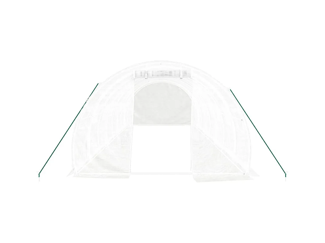 Serra tenda riparo piante fiori ortaggi con struttura in acciaio 24 m² 8 x 3 x 2 m bianco 02_0044565