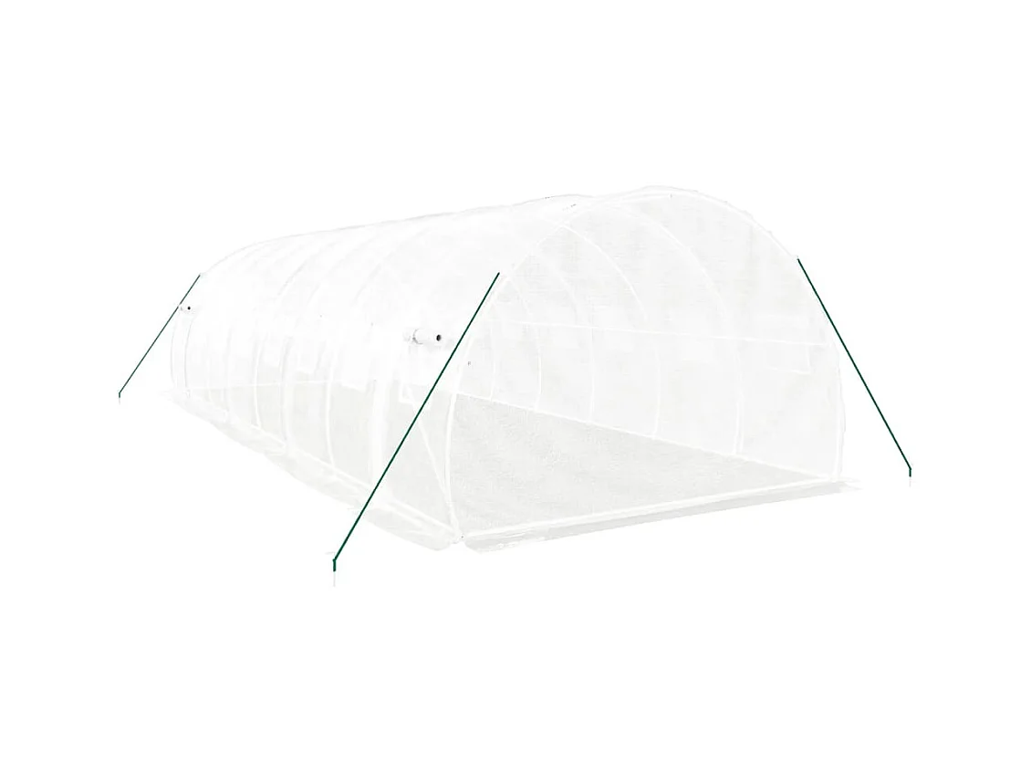 Serra tenda riparo piante fiori ortaggi con struttura in acciaio 24 m² 8 x 3 x 2 m bianco 02_0044565