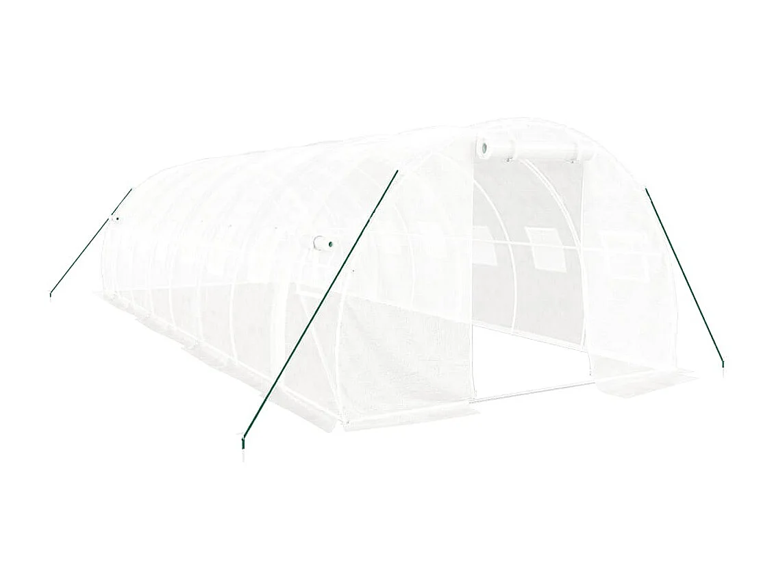 Tenda de estufa abrigo para plantas flores vegetais com estrutura de aço 24 m² 8 x 3 x 2 m branco 02_0044565