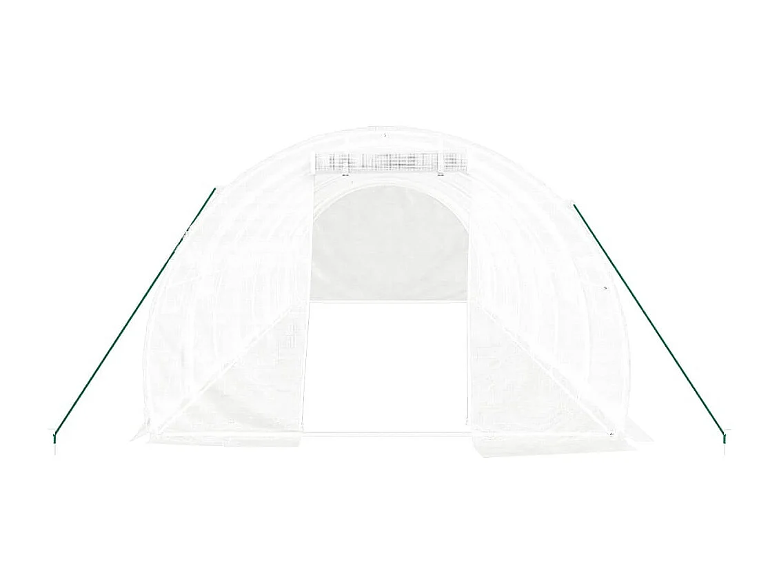 Tenda de estufa abrigo para plantas flores vegetais com estrutura de aço 24 m² 8 x 3 x 2 m branco 02_0044565