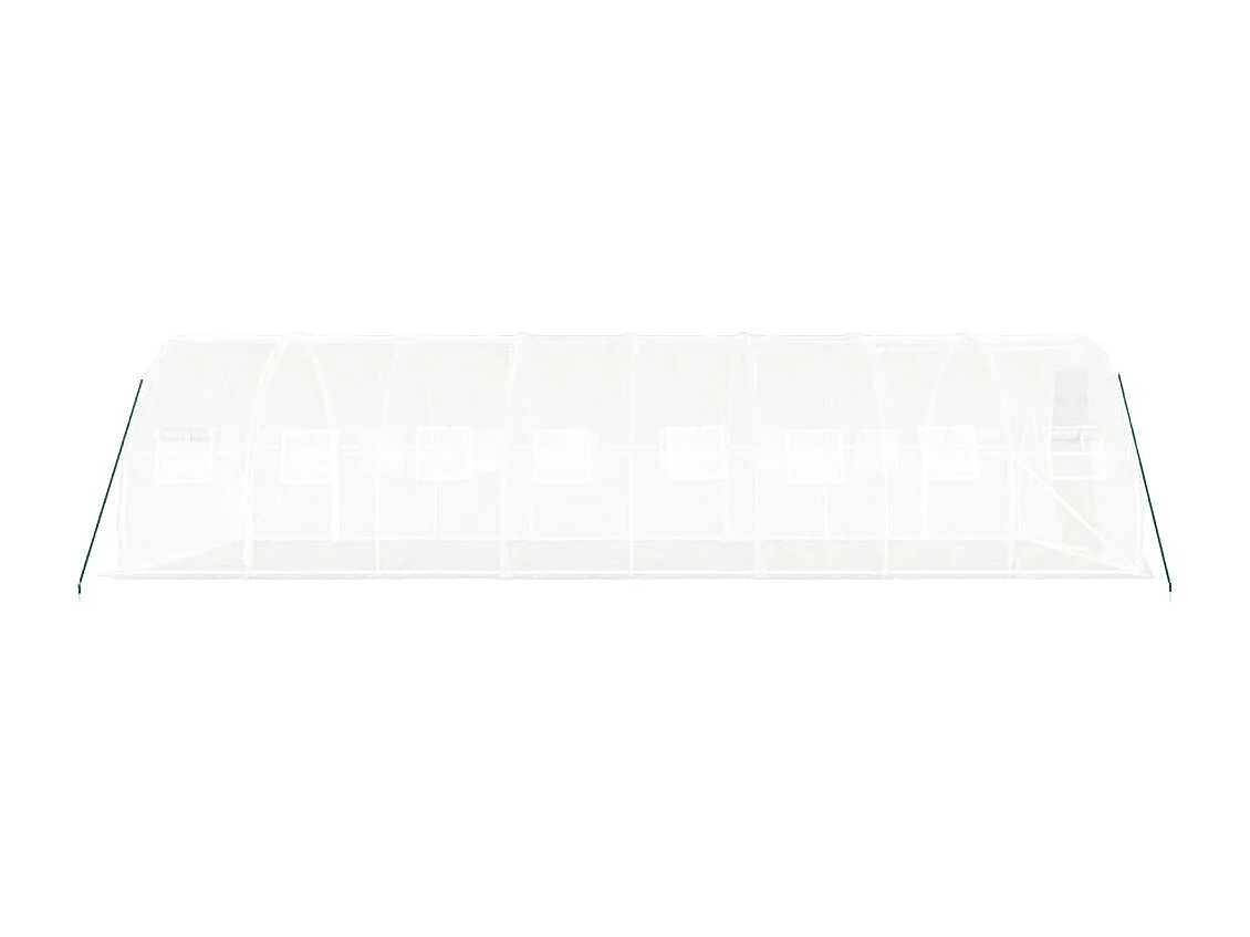 Tenda de estufa abrigo para plantas flores vegetais com estrutura de aço 24 m² 8 x 3 x 2 m branco 02_0044565