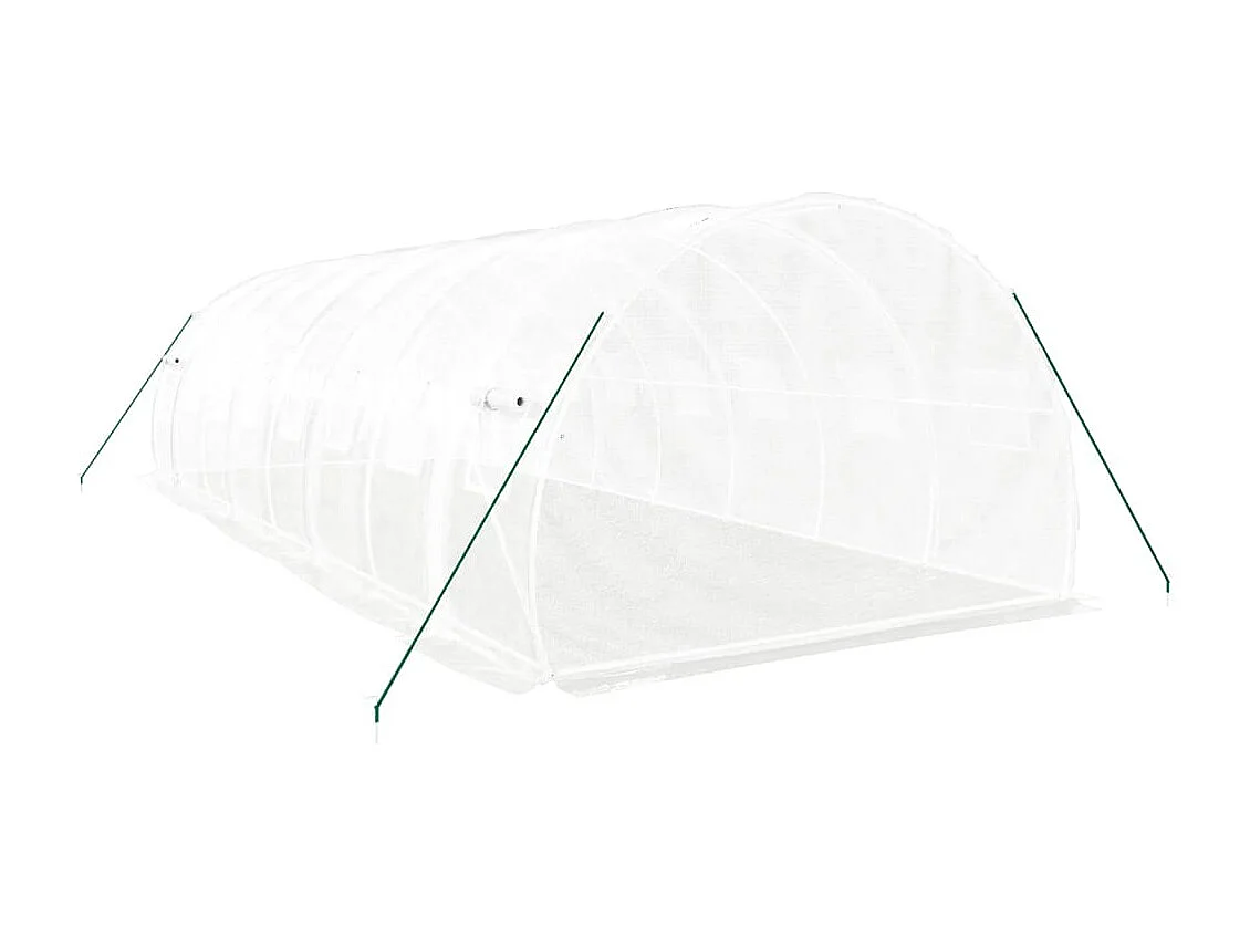 Tenda de estufa abrigo para plantas flores vegetais com estrutura de aço 24 m² 8 x 3 x 2 m branco 02_0044565