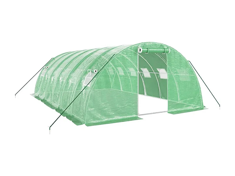 Serra tenda riparo piante fiori ortaggi con struttura in acciaio 24 m² 6 x 4 x 2 m verde 02_0044562