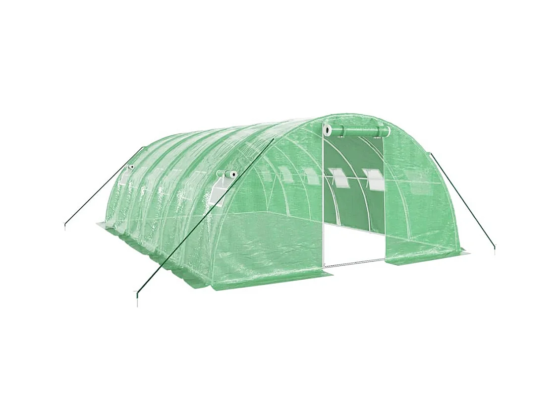 Serra tenda riparo piante fiori ortaggi con struttura in acciaio 24 m² 6 x 4 x 2 m verde 02_0044562
