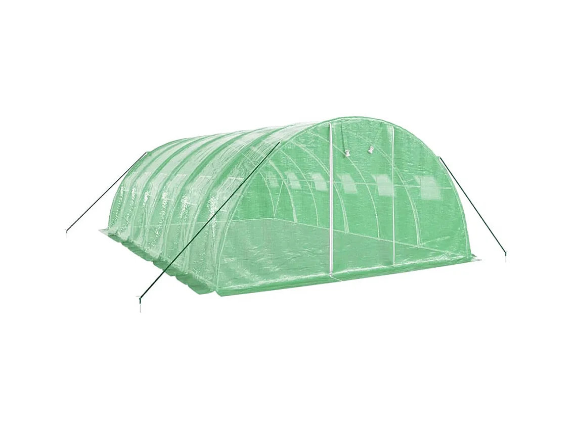 Serra tenda riparo piante fiori ortaggi con struttura in acciaio 24 m² 6 x 4 x 2 m verde 02_0044562