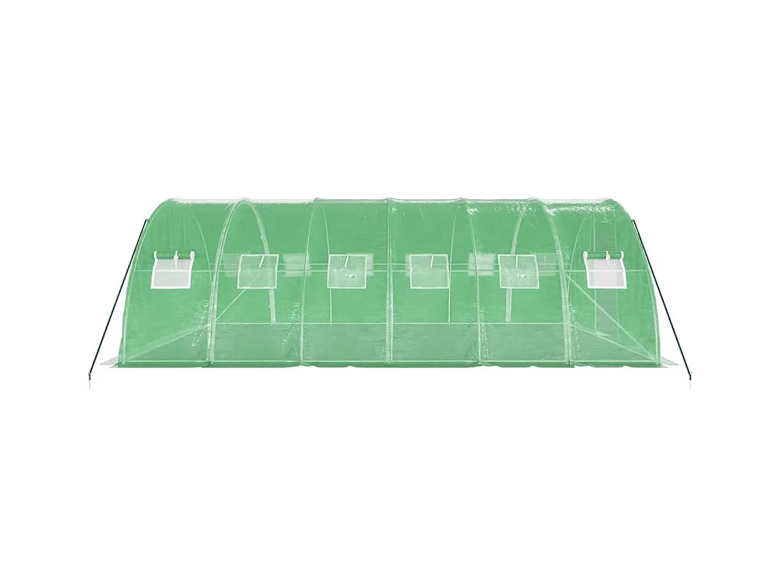 Serra tenda riparo piante fiori ortaggi con struttura in acciaio 24 m² 6 x 4 x 2 m verde 02_0044562