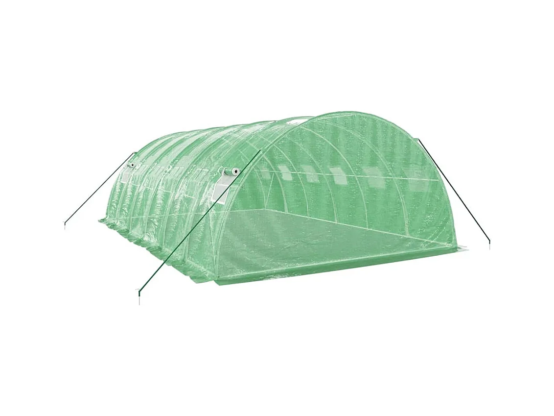 Serra tenda riparo piante fiori ortaggi con struttura in acciaio 24 m² 6 x 4 x 2 m verde 02_0044562