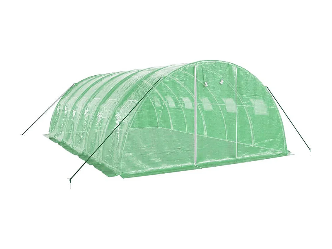 Serra tenda riparo piante fiori ortaggi con struttura in acciaio 24 m² 6 x 4 x 2 m verde 02_0044562