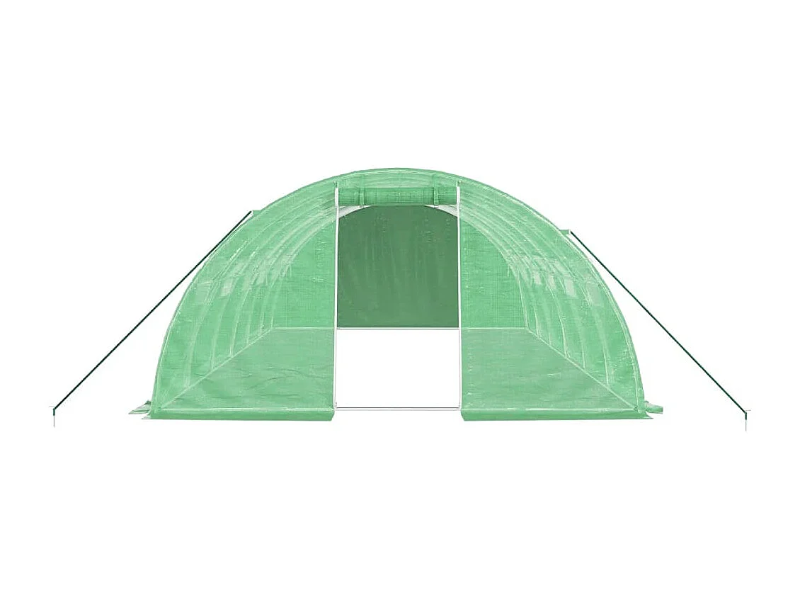 Serra tenda riparo piante fiori ortaggi con struttura in acciaio 24 m² 6 x 4 x 2 m verde 02_0044562
