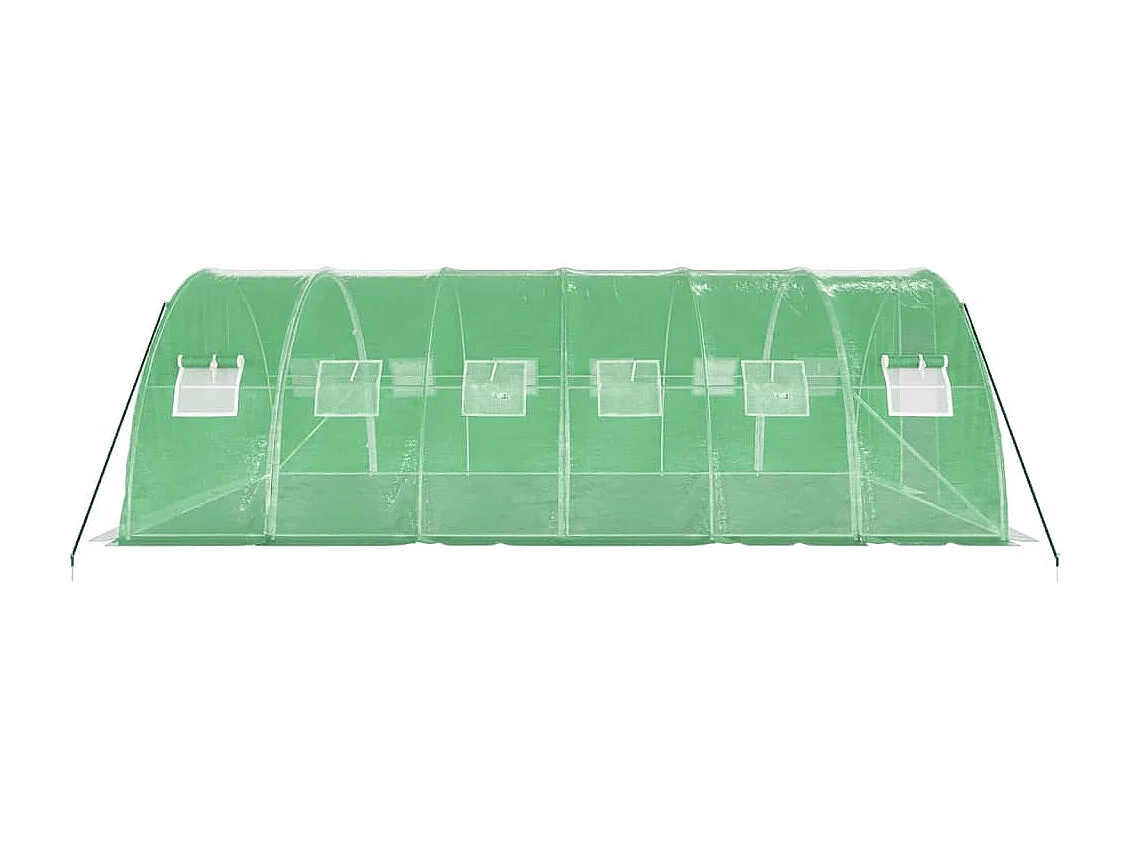 Serra tenda riparo piante fiori ortaggi con struttura in acciaio 24 m² 6 x 4 x 2 m verde 02_0044562