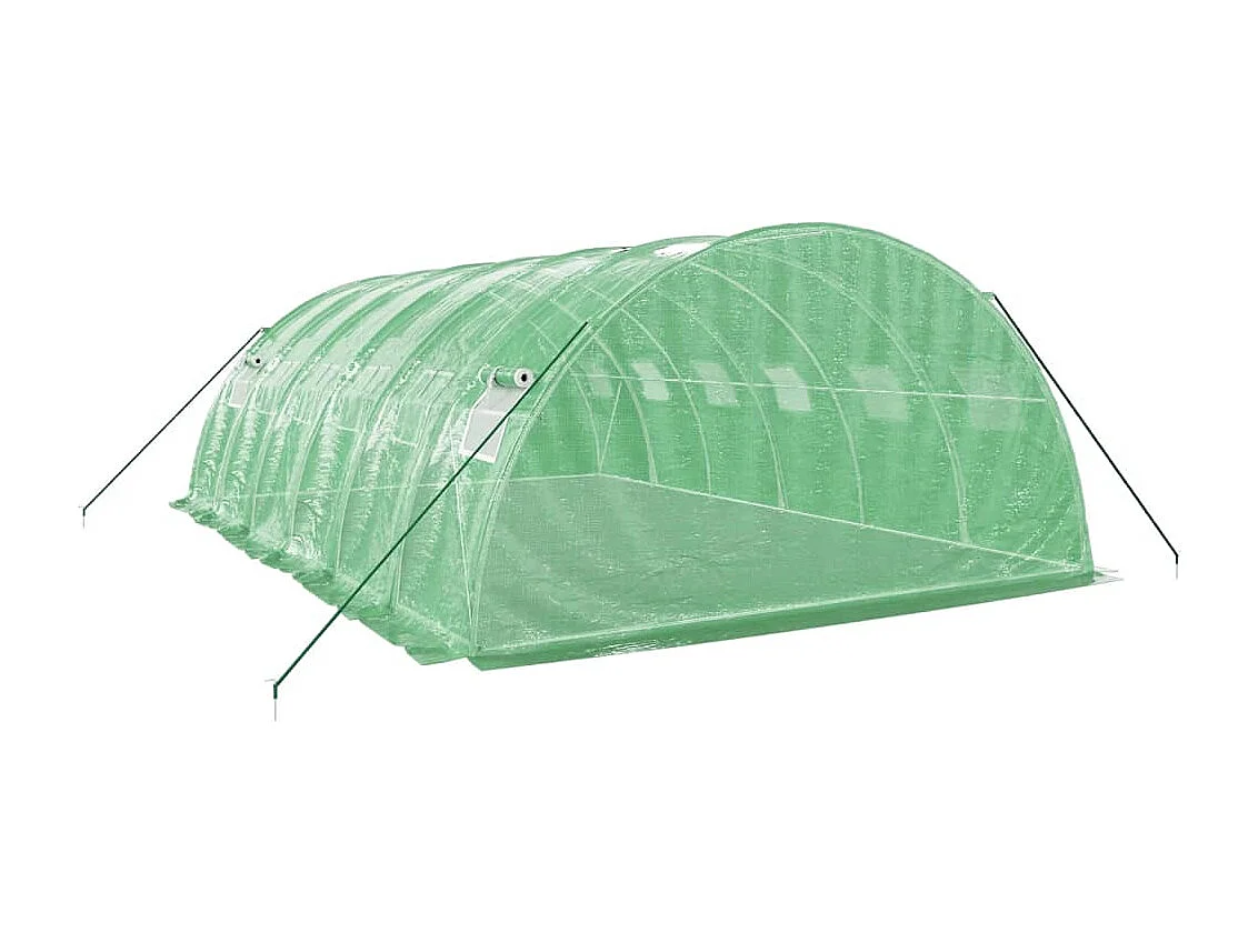 Serra tenda riparo piante fiori ortaggi con struttura in acciaio 24 m² 6 x 4 x 2 m verde 02_0044562