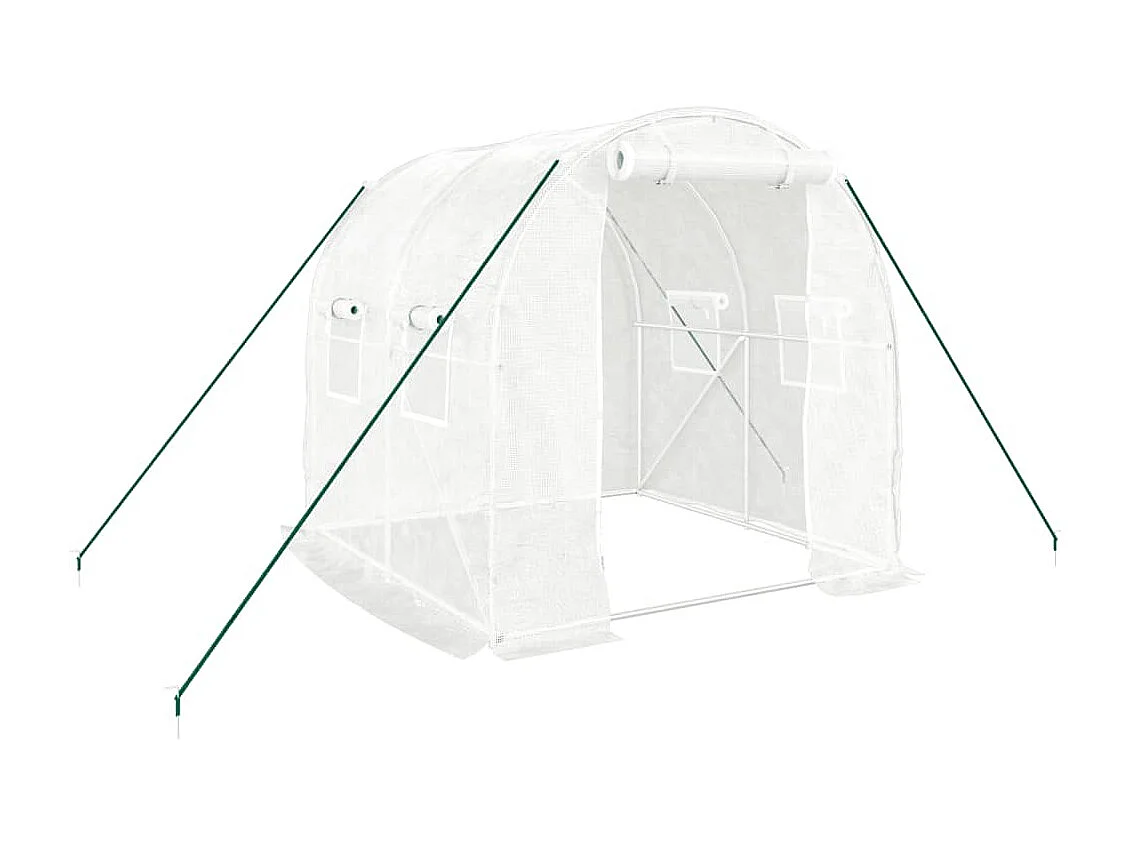 Tenda de estufa abrigo para plantas flores vegetais com estrutura de aço 4 m² 2 x 2 x 2 m branco 02_0044583
