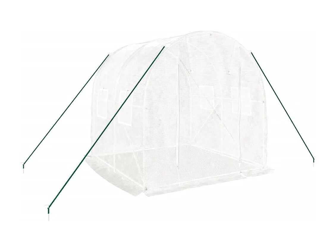 Tenda de estufa abrigo para plantas flores vegetais com estrutura de aço 4 m² 2 x 2 x 2 m branco 02_0044583