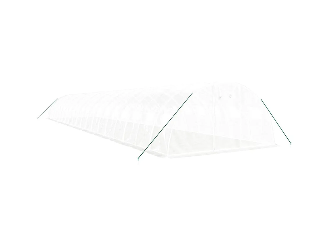 Serra tenda riparo piante fiori ortaggi con struttura in acciaio 80 m² 20 x 4 x 2 m bianco 02_0044635