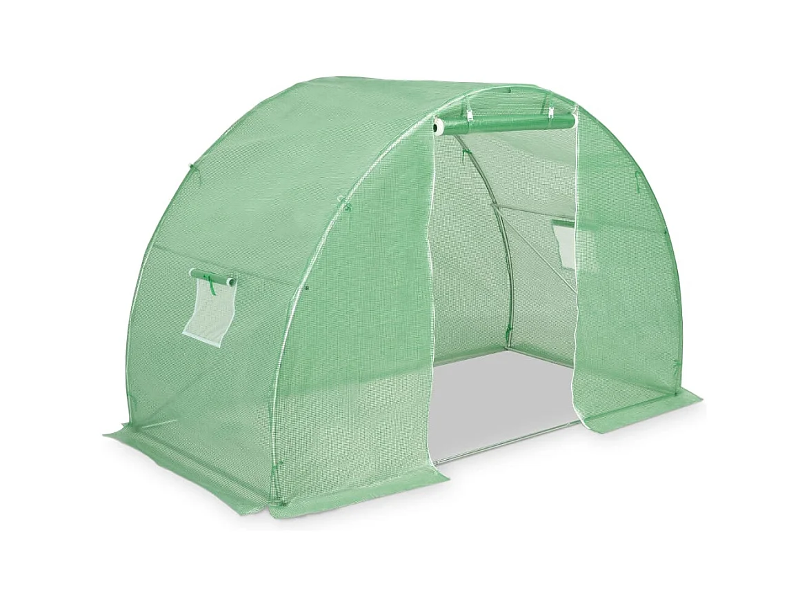 Serra tenda riparo piante fiori ortaggi 45 m² 300 x 150 x 200 cm verde 02_0044448