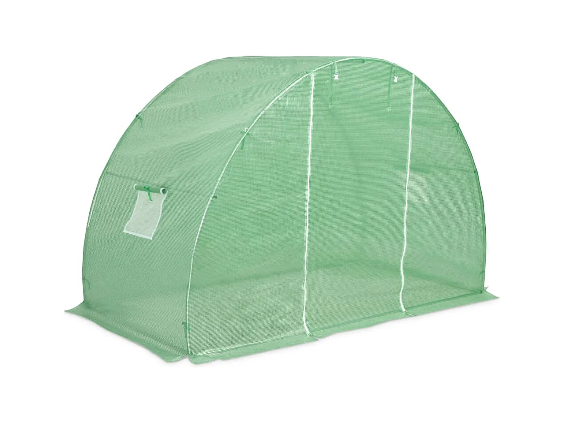 Serra tenda riparo piante fiori ortaggi 45 m² 300 x 150 x 200 cm verde 02_0044448