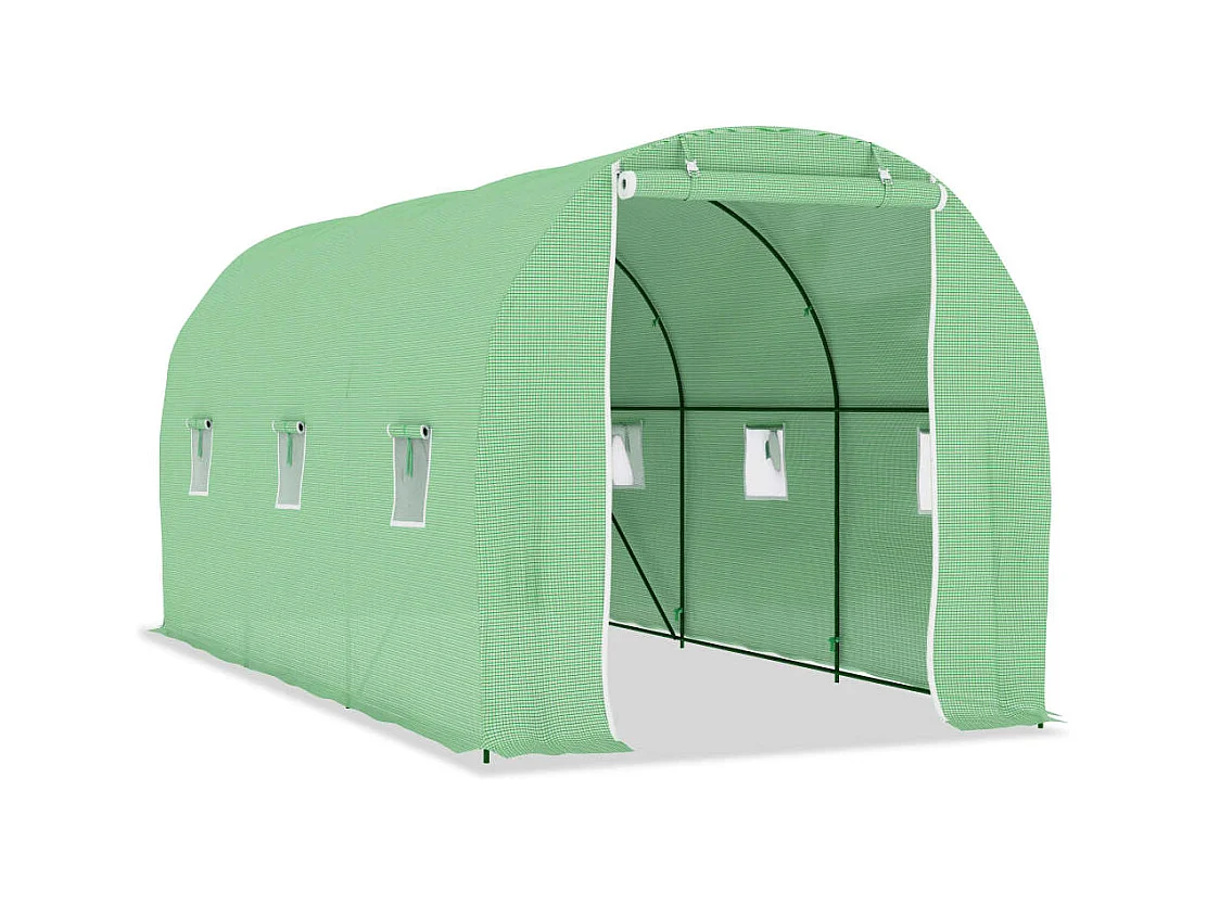 Serra tenda riparo piante fiori ortaggi 9 m² 45 x 2 x 2 m verde 02_0044458