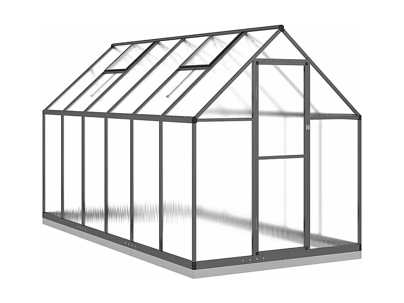 Invernadero de carpa para plantas flores y verduras con estructura de base 334 x 169 x 202 cm aluminio antracita 02_0044503