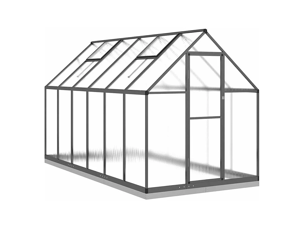 Invernadero de carpa para plantas flores y verduras con estructura de base 334 x 169 x 202 cm aluminio antracita 02_0044503