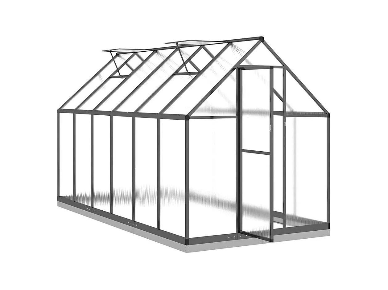 Invernadero de carpa para plantas flores y verduras con estructura de base 334 x 169 x 202 cm aluminio antracita 02_0044503