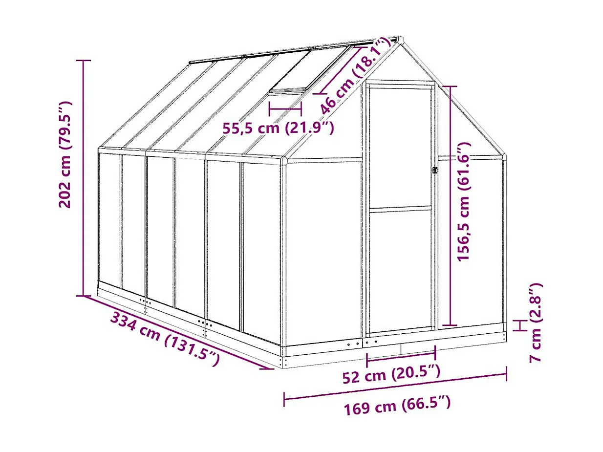 Serre tente abri plante aluminium 334 x 169 x 202 cm 02_0044503