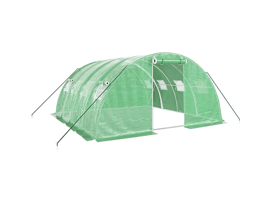 Serra tenda riparo piante fiori ortaggi con struttura in acciaio 16 m² 4 x 4 x 2 m verde 02_0044550