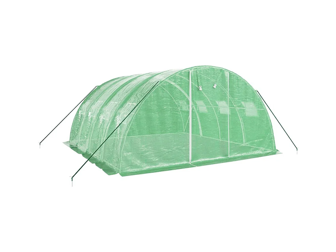 Serra tenda riparo piante fiori ortaggi con struttura in acciaio 16 m² 4 x 4 x 2 m verde 02_0044550