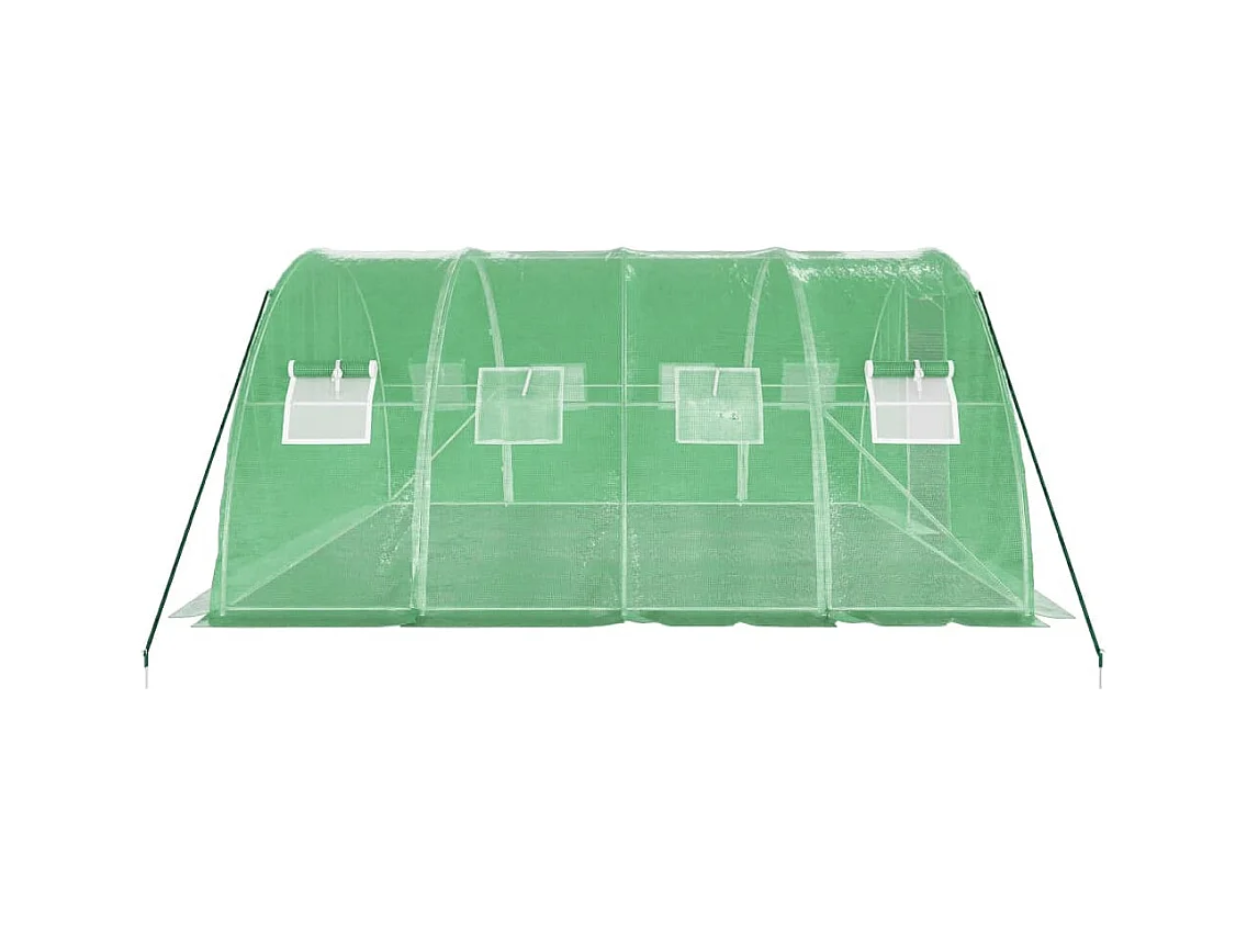 Serra tenda riparo piante fiori ortaggi con struttura in acciaio 16 m² 4 x 4 x 2 m verde 02_0044550