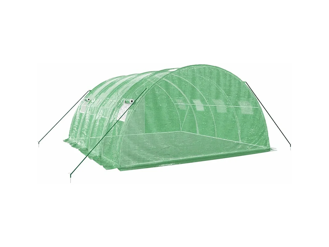 Serra tenda riparo piante fiori ortaggi con struttura in acciaio 16 m² 4 x 4 x 2 m verde 02_0044550