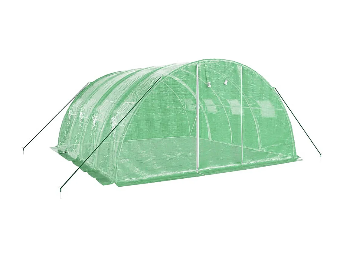 Serra tenda riparo piante fiori ortaggi con struttura in acciaio 16 m² 4 x 4 x 2 m verde 02_0044550