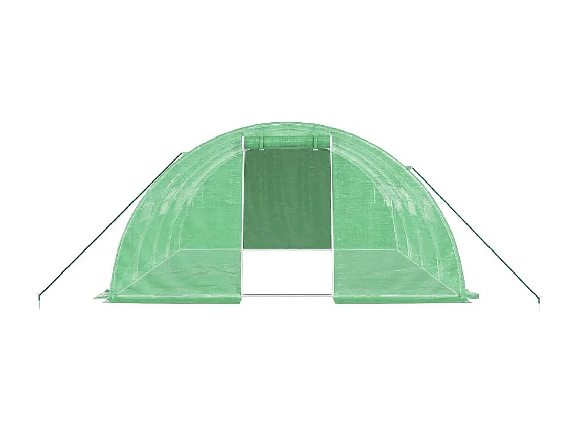 Serra tenda riparo piante fiori ortaggi con struttura in acciaio 16 m² 4 x 4 x 2 m verde 02_0044550