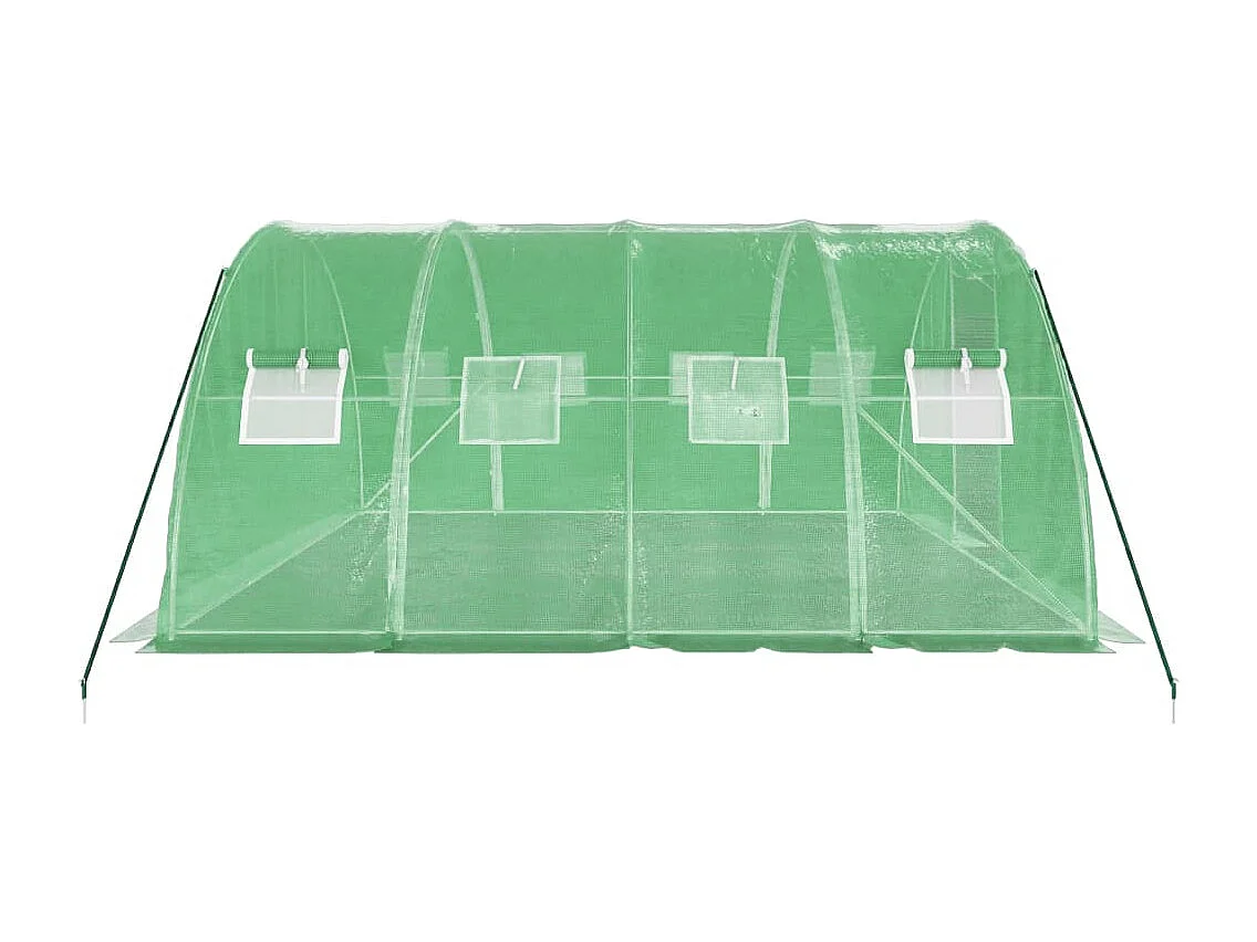 Serra tenda riparo piante fiori ortaggi con struttura in acciaio 16 m² 4 x 4 x 2 m verde 02_0044550