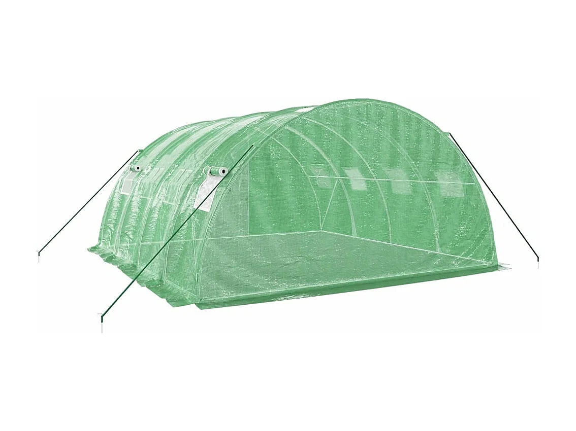 Serra tenda riparo piante fiori ortaggi con struttura in acciaio 16 m² 4 x 4 x 2 m verde 02_0044550