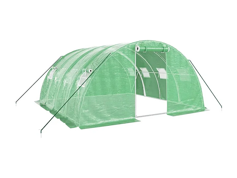 Tenda de estufa abrigo para plantas flores vegetais com estrutura de aço 16 m² 4 x 4 x 2 m verde 02_0044550