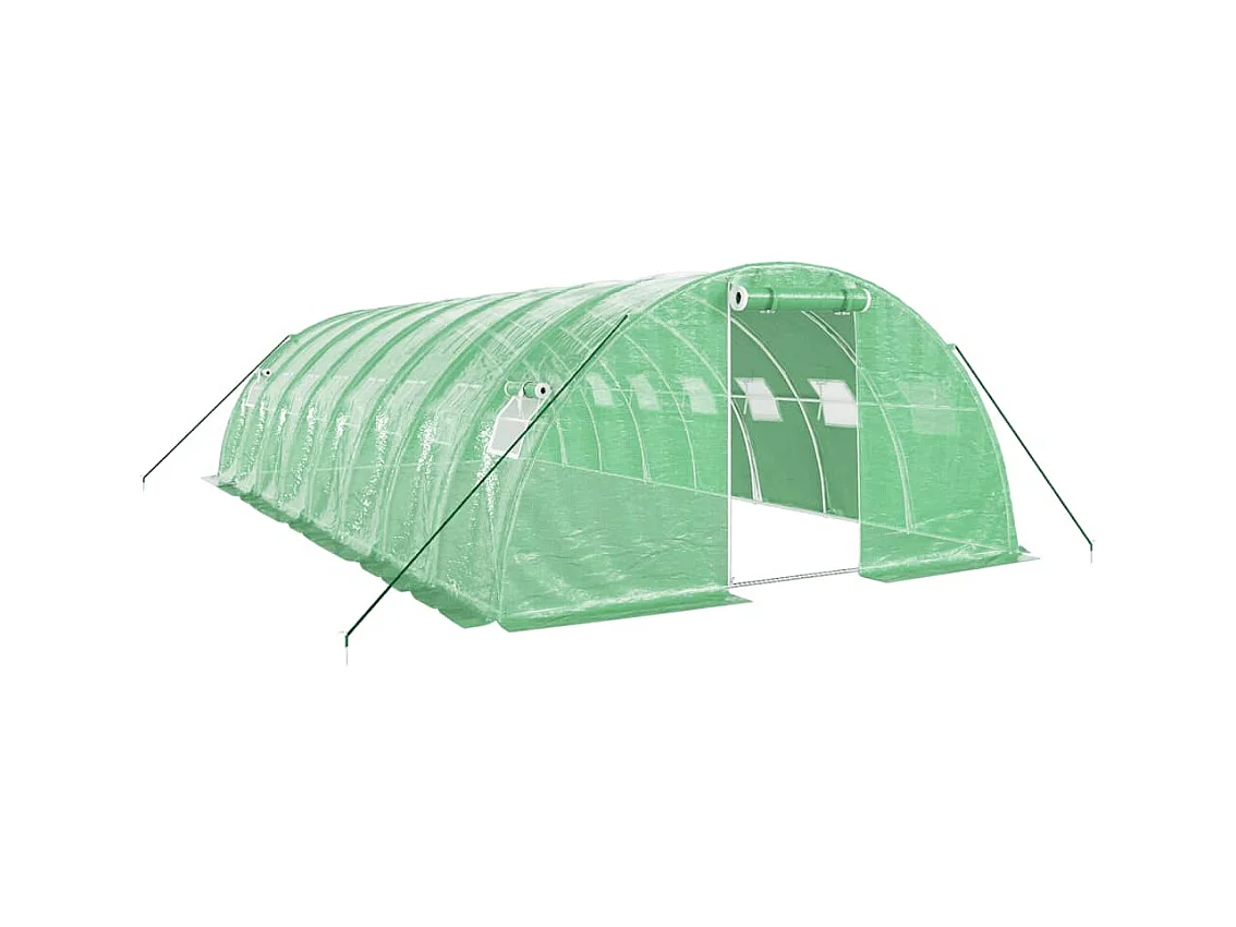Serra tenda riparo piante fiori ortaggi con struttura in acciaio 32 m² 8 x 4 x 2 m verde 02_0044576