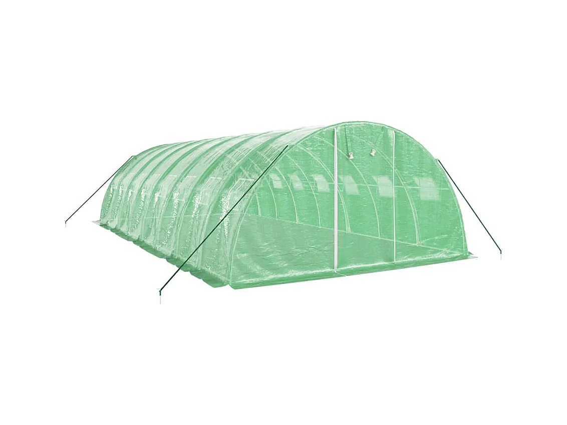 Serra tenda riparo piante fiori ortaggi con struttura in acciaio 32 m² 8 x 4 x 2 m verde 02_0044576