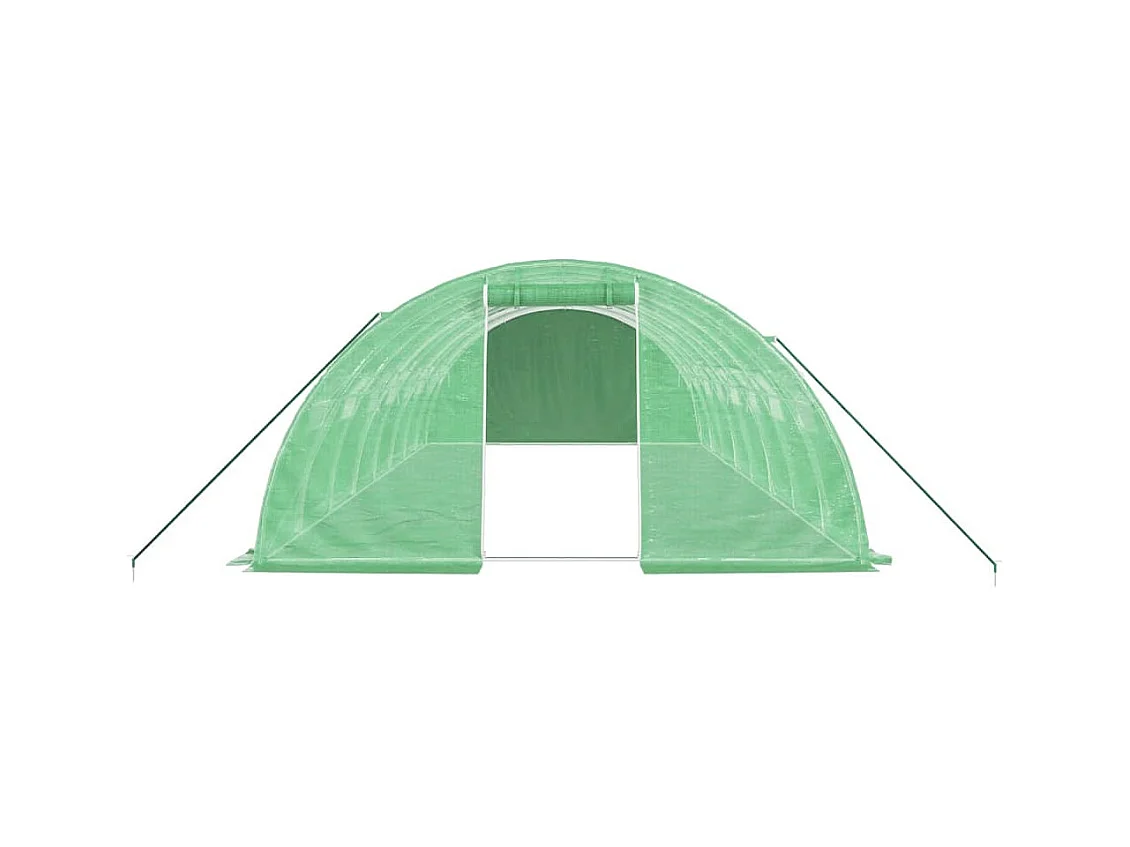 Serra tenda riparo piante fiori ortaggi con struttura in acciaio 32 m² 8 x 4 x 2 m verde 02_0044576