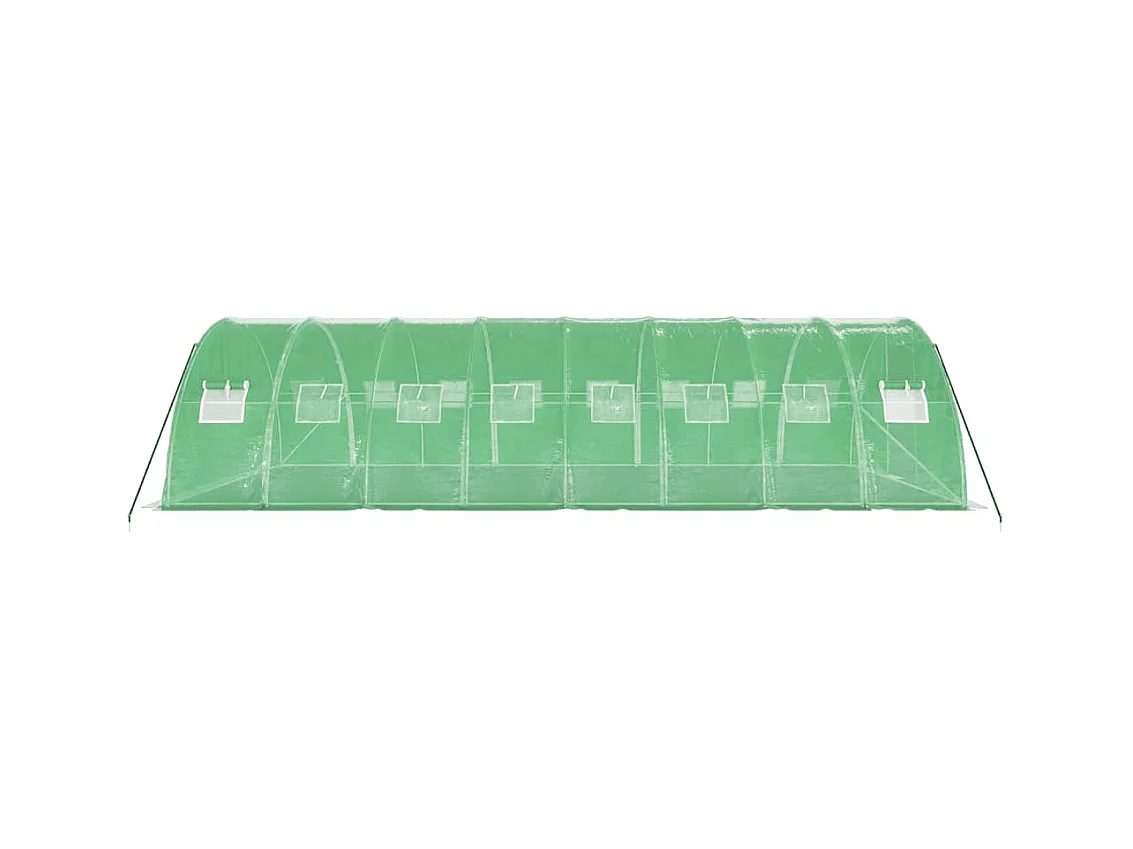 Serra tenda riparo piante fiori ortaggi con struttura in acciaio 32 m² 8 x 4 x 2 m verde 02_0044576