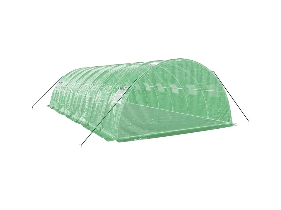 Serra tenda riparo piante fiori ortaggi con struttura in acciaio 32 m² 8 x 4 x 2 m verde 02_0044576